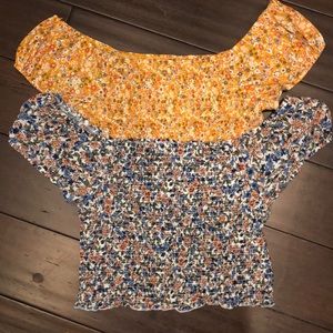 Lot of 2 Rue21  rue21  smocked crop tops sz Large